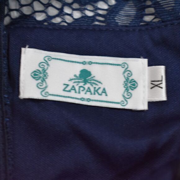 Zapaka HIgh Neck Dress Size X-Large Color Navy Blue Gently‎ Used Condition - Picture 3 of 4